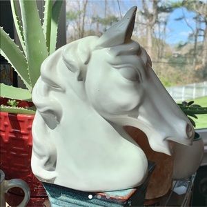 ceramic white horse head decoration
